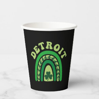 Detroit Michigan Irish Shamrock Kawaii Rainbo St Paper Cups