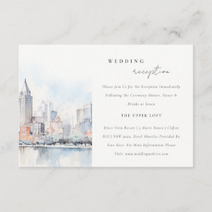 Detroit Michigan Landscape Wedding Reception Enclosure Card
