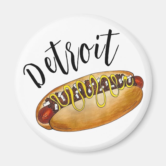 Detroit Michigan MI Coney Island Hot Dog Chilli Do Magnet (Front)