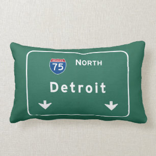 Detroit Michigan mi Interstate Highway Freeway : Lumbar Cushion