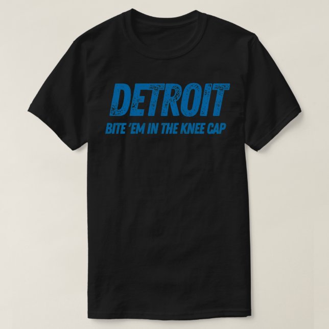 Detroit Michigan Michigander Sunday Lion Knee Cap  T-Shirt (Design Front)