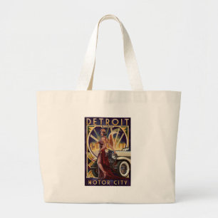 Detroit, Michigan   Motor City Large Tote Bag