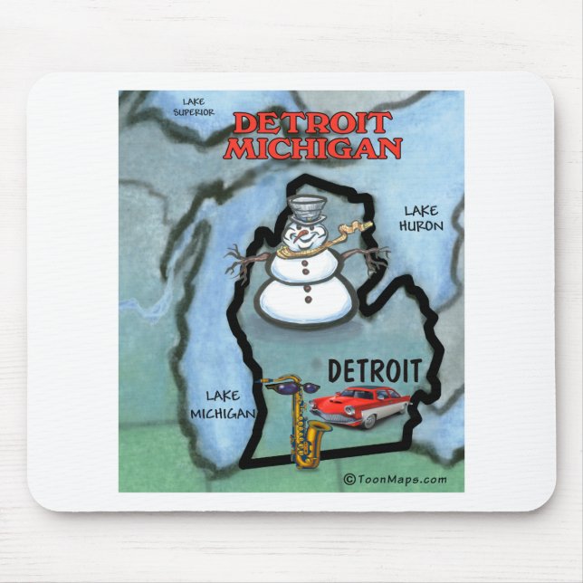 Detroit Michigan Mouse Mat (Front)
