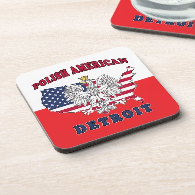 Detroit Michigan Polish Coaster (Left Side)