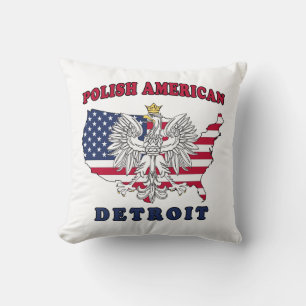 Detroit Michigan Polish Cushion