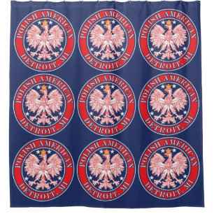 Detroit Michigan Polish Eagle Shower Curtain