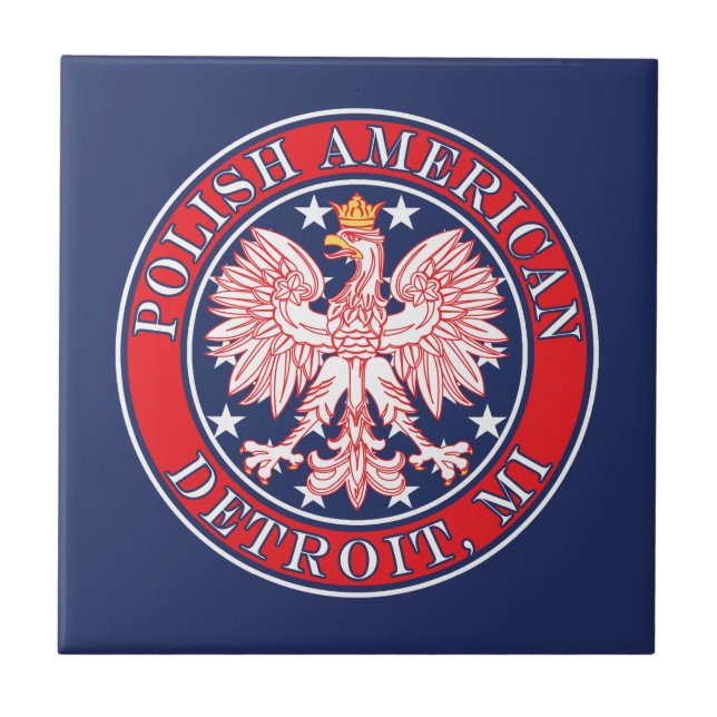 Detroit Michigan Polish Eagle Tile (Front)