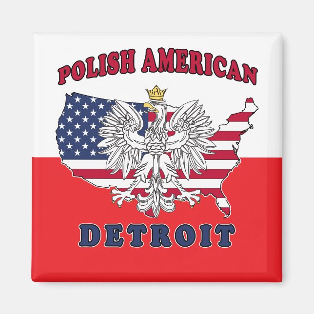 Detroit Michigan Polish Magnet (Front)