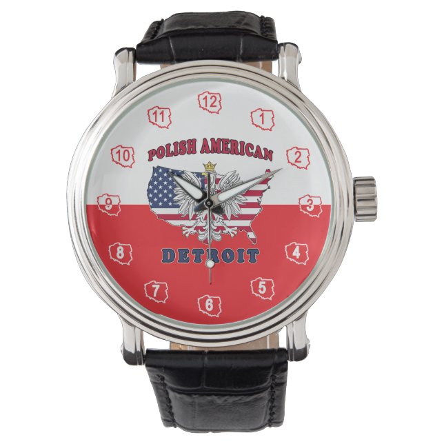 Detroit Michigan Polish Watch (Front)