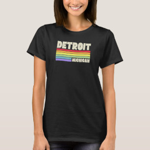 Detroit Michigan Pride Rainbow Flag Gay Pride Merc T-Shirt
