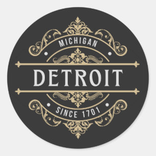 Detroit Michigan Since 1701  Classic Round Sticker