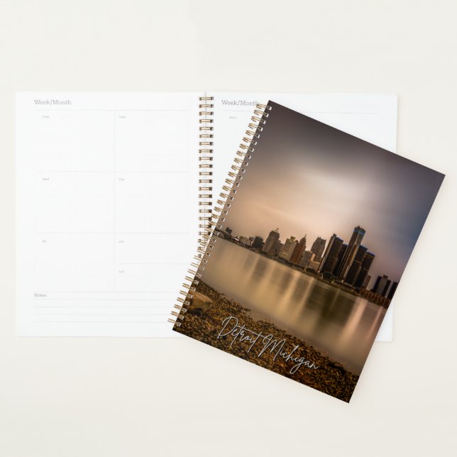 Detroit Michigan Skyline Calendar Planner (Display)