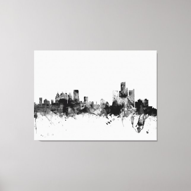 Detroit Michigan Skyline Canvas Print (Front)