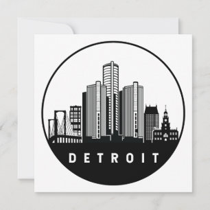 Detroit Michigan Skyline Card