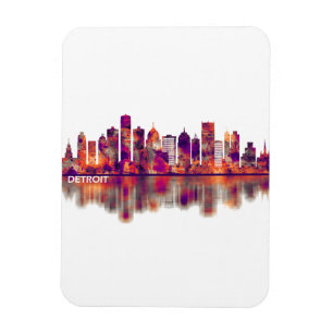 Detroit Michigan Skyline Magnet