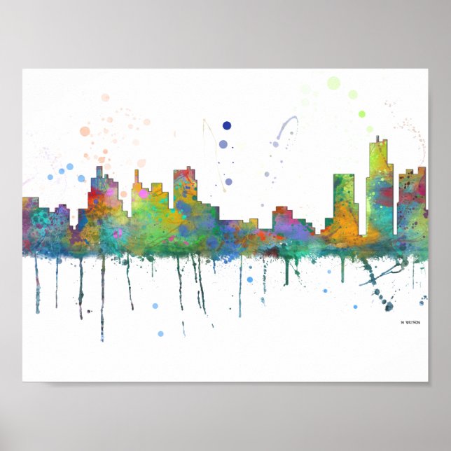 DETROIT, MICHIGAN SKYLINE POSTER (Front)