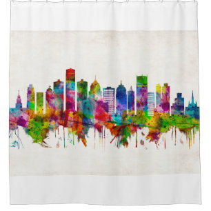 Detroit Michigan Skyline Shower Curtain