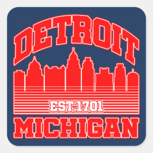 Detroit,Michigan Square Sticker