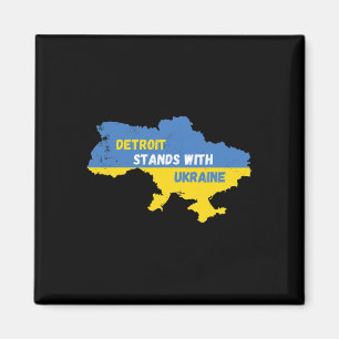 Detroit Michigan Stands With Ukraine Magnet