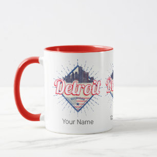 Detroit Michigan United States Skyline Vintage USA Mug