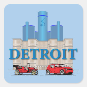 Detroit Michigan United States Square Sticker