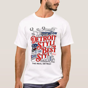 dETROIT mICHIGAN uRBAN iNDUSTRIAL lANDMARKS iLLUST T-Shirt