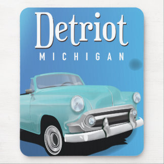 Detroit Michigan USA Vintage Travel poster Mouse Mat