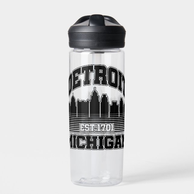 Detroit,Michigan Water Bottle (Front)