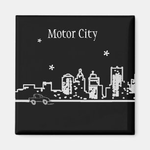 Detroit - Motor City - Michigan Magnet