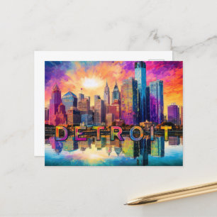 Detroit Motor City  Postcard