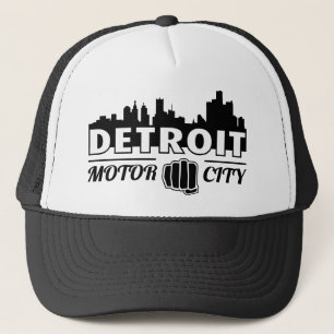 Detroit Motor City Skyline Trucker Hat