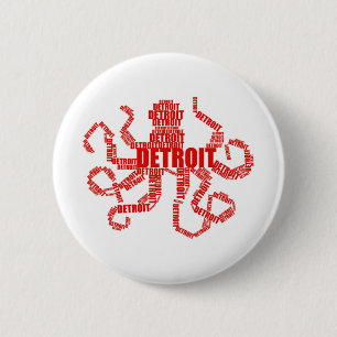 Detroit Octopus 6 Cm Round Badge