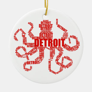 Detroit Octopus Ceramic Tree Decoration