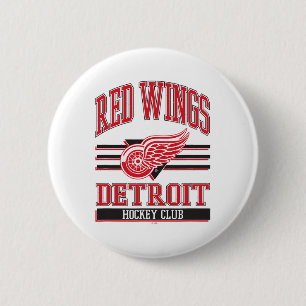 Detroit Red Wings Hockey Club Gray Officially Lice 6 Cm Round Badge