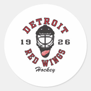 Detroit Red Wings Hockey Mask Gray Officially Lice Classic Round Sticker