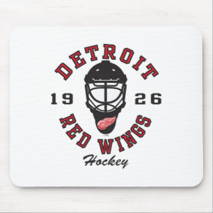 Detroit Red Wings Hockey Mask Gray Officially Lice Mouse Mat