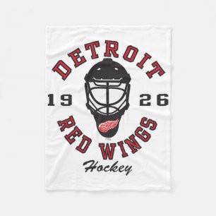 Detroit Red Wings Hockey Mask White Officially Lic Fleece Blanket