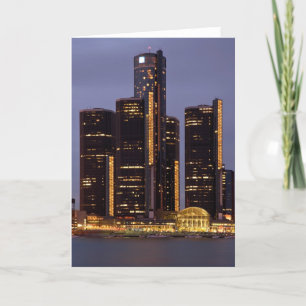 Detroit Renaissance Centre At Dusk Card