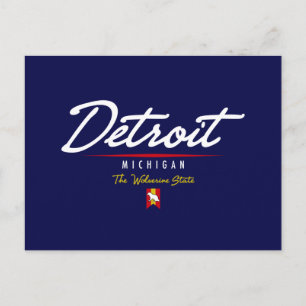 Detroit Script Postcard