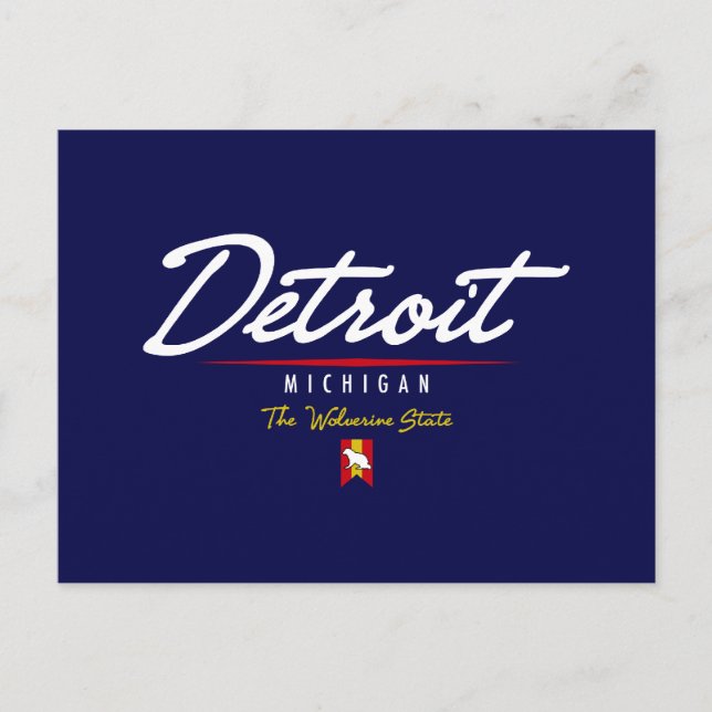 Detroit Script Postcard (Front)