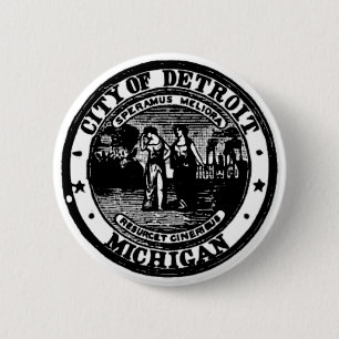 Detroit Seal 6 Cm Round Badge