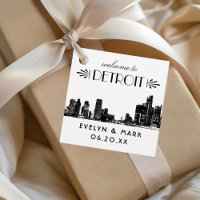 Detroit Skyline Art Deco Monogram Wedding