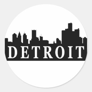 Detroit Skyline Classic Round Sticker