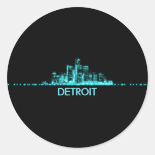 Detroit Skyline Classic Round Sticker