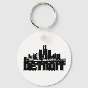 Detroit Skyline Key Ring