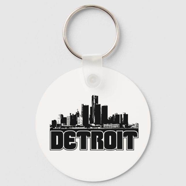 Detroit Skyline Key Ring (Front)