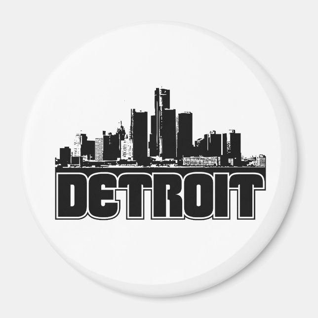Detroit Skyline Magnet (Front)