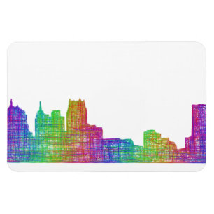 Detroit skyline magnet