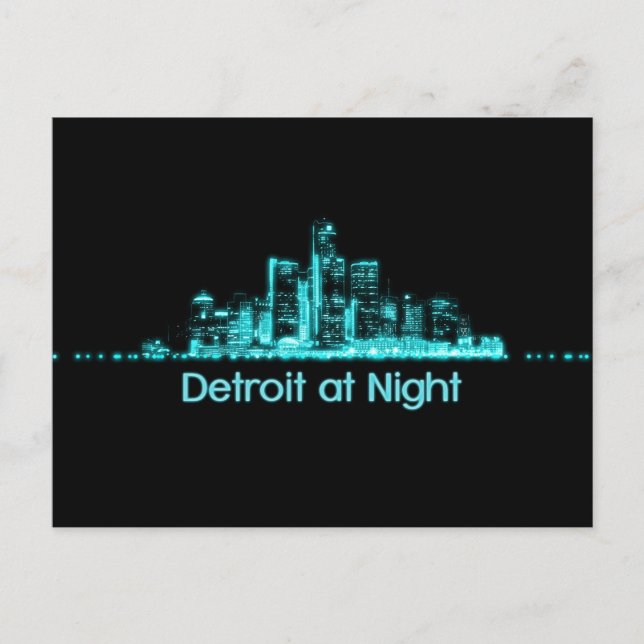 Detroit Skyline Postcard (Front)