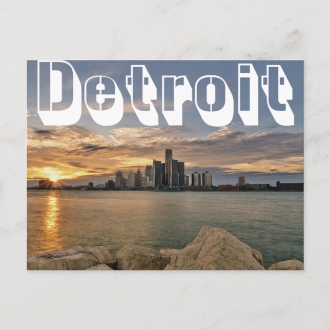 Detroit Skyline Postcard (Front)